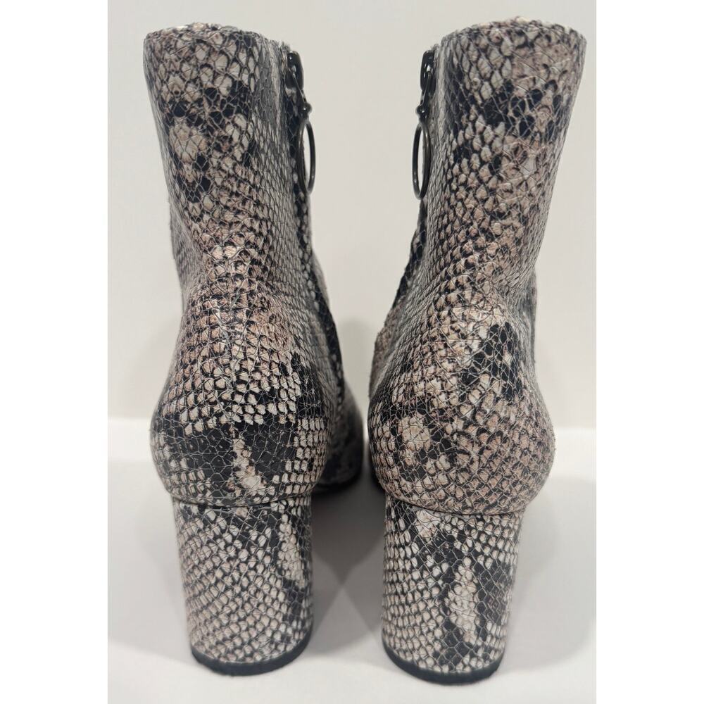 ABLE Celina Leather Snakeskin Block Heel Bootie Ankle Boots Size 7 - Picture 5 of 9